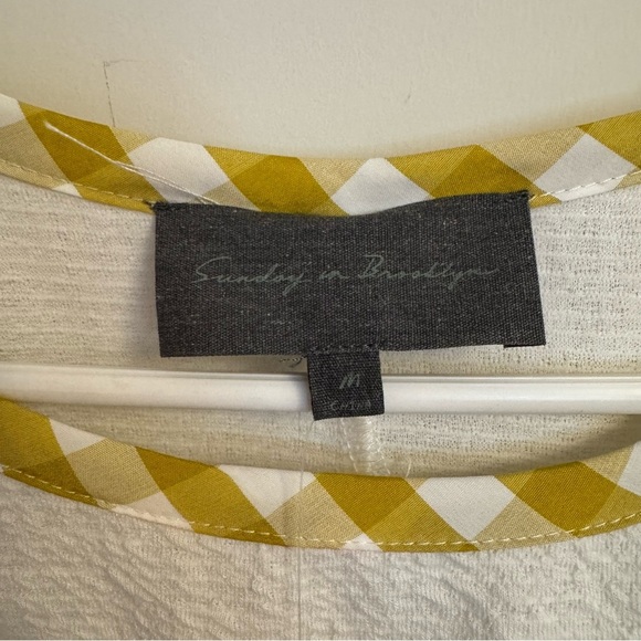 Anthropologie Sundays in Brooklyn Gingham Puff Sleeve Top - Women’s Medium - Picture 3 of 9